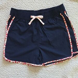 crewcuts By J. Crew Navy Girls Fishtail Hem Active Short With Floral Trim.